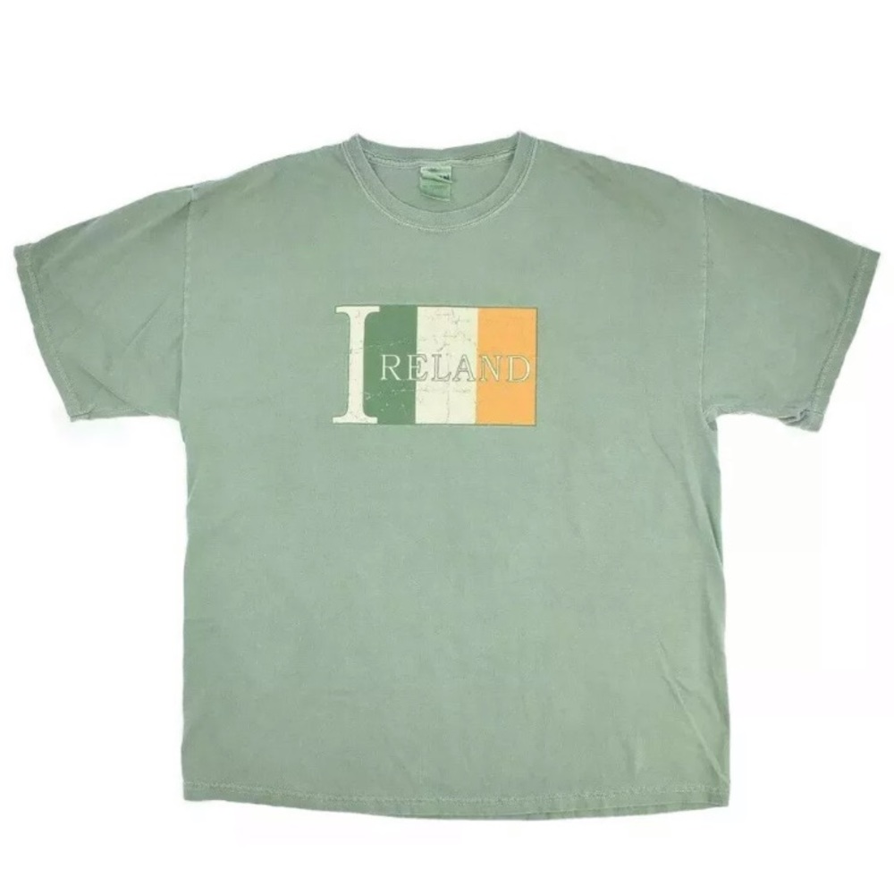Green Ireland Flag Graphic Crew Neck Tee Shirt XL